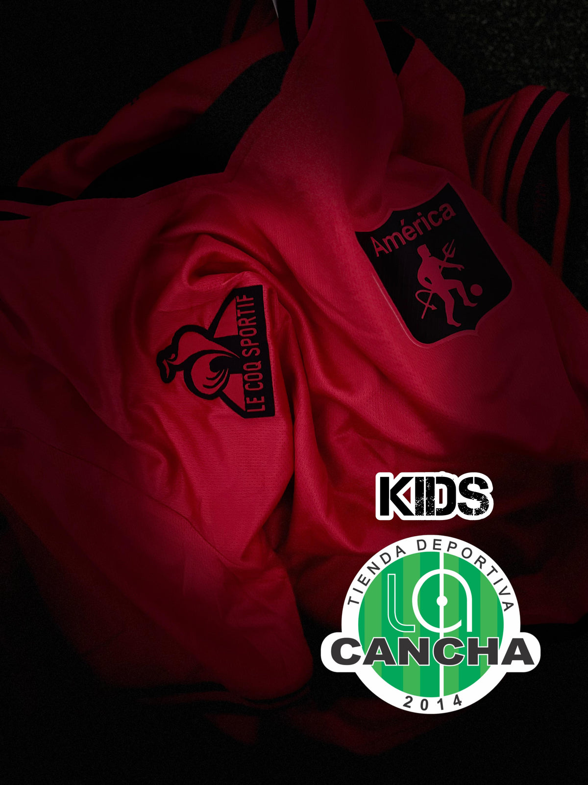 CAMISETA AMERICA DE CALI LOCAL ROJA 2023 KIDS