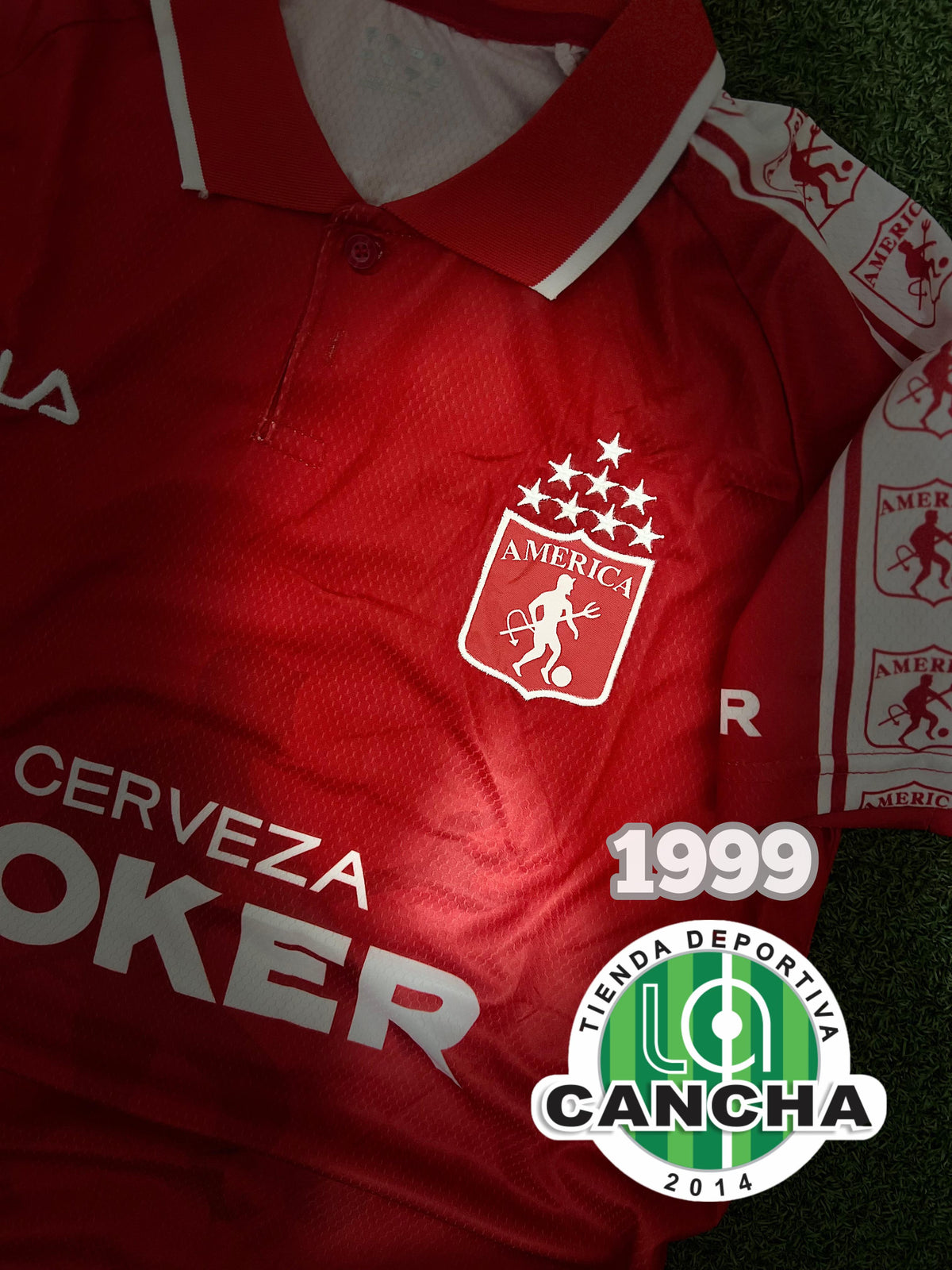 CAMISETA AMERICA DE CALI RETRO LOCAL ROJA 1999