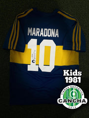 CAMISETA BOCA JUNIORS LOCAL RETRO 1981 1.1 KIDS