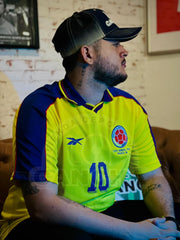 CAMISETA COLOMBIA 1998 LOCAL CON PARCHES