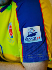 CAMISETA COLOMBIA 1998 LOCAL CON PARCHES