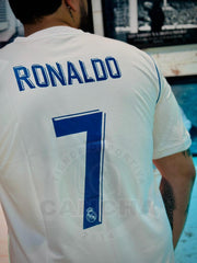 CAMISETA REAL MADRID BLANCA RETRO LOCAL 2017-2018