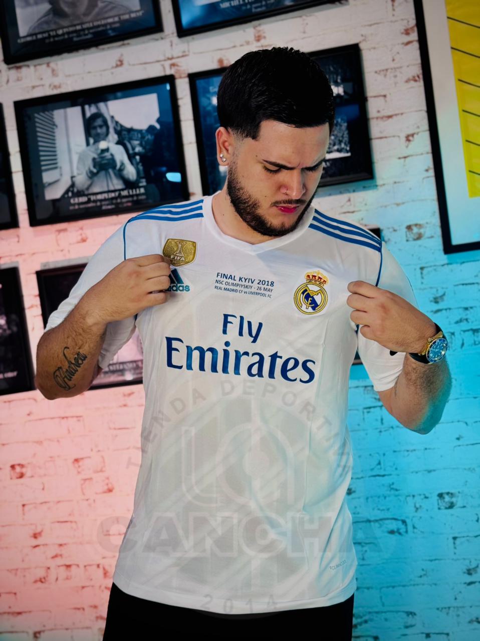 CAMISETA REAL MADRID BLANCA RETRO LOCAL 2017-2018