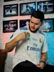 CAMISETA REAL MADRID BLANCA RETRO LOCAL 2017-2018