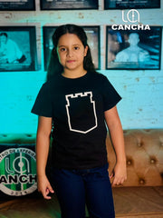 CAMISETA ATLETICO NACIONAL NIÑO CONTORNO DE ESCUDO NEGRO