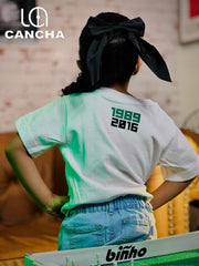 CAMISETA ATLETICO NACIONAL TIPOGRAFIA CHINA BLANCA NIÑO