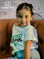 CAMISETA ATLETICO NACIONAL TIPOGRAFIA CHINA BLANCA NIÑO