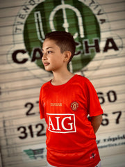 CAMISETA MANCHESTER UNITED RETRO LOCAL GAMA ALTA 2007/2008 KIDS