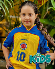 CAMISETA SELECCION COLOMBIA RETRO LOCAL 2001 NIÑO