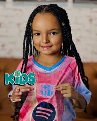 CONJUNTO BARCELONA VERSION ESPECIAL ROSADA 2025 KIDS