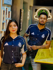 CAMISETA BEISBOLERA REAL MADRID AZUL 2025