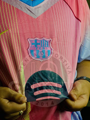 CONJUNTO BARCELONA VERSION ESPECIAL ROSADA 2025 KIDS