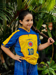 CAMISETA SELECCION COLOMBIA RETRO LOCAL 2001 NIÑO