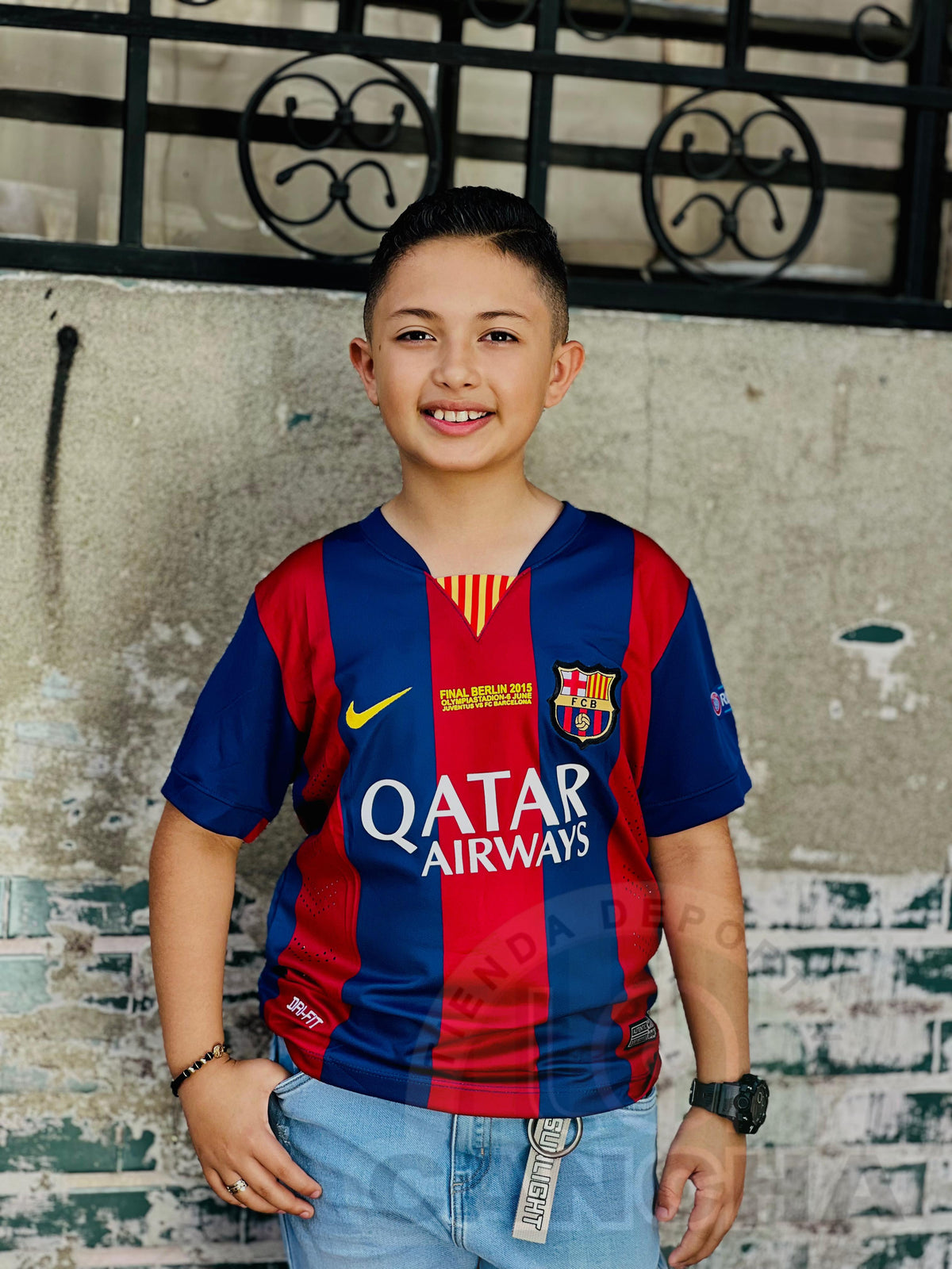 CAMISETA BARCELONA RETRO LOCAL 2015 KIDS